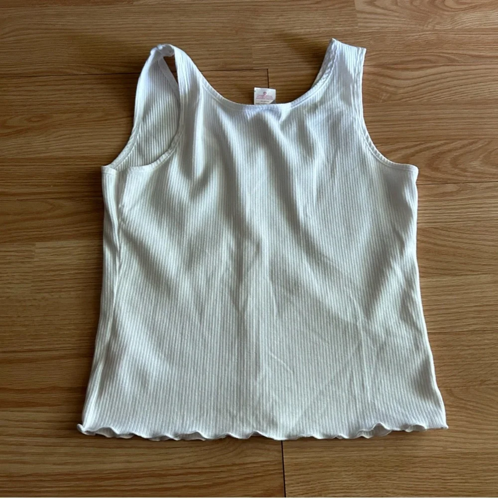 No Boundaries White Ribbed Buttoned Sleeveless Top Large